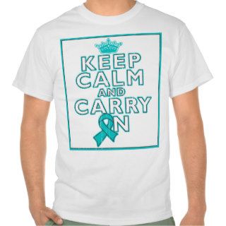 Gynecologic Cancer Keep Calm and Carry ON Shirt