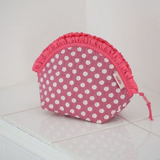 watermelon spotty dotty shell make up bag by caro london