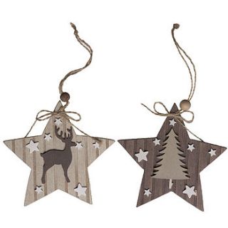 wooden christmas star decoration by the contemporary home