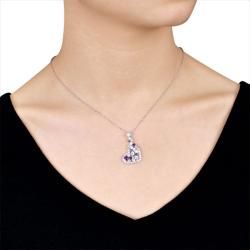 Miadora Sterling Silver Multi gemstone Heart Necklace (2 4/5ct TGW) Miadora Gemstone Necklaces