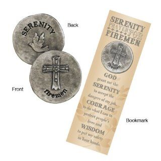 Grasslands Road Serenity Firemen Token with Cross and Bookmark Prayer Card   Gifts For Firemen