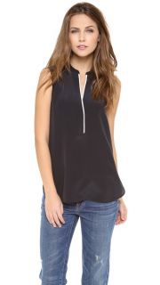 Vince Contrast Tipping Sleeveless Blouse