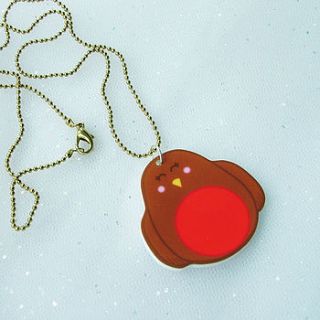 red robin children's christmas necklace by hoobynoo world