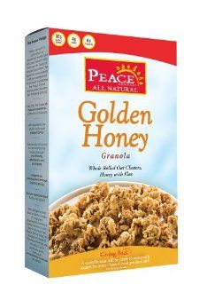 Peace Cereal Golden Honey Granola, Oat Clusters with Flax, 15 Ounce Boxes (Pack of 6)  Granola Breakfast Cereals  Grocery & Gourmet Food