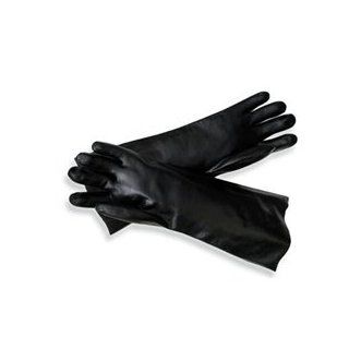 Radnor Large Black Elbow Length Economy PVC Glove Fully Coated With Smooth Finish Palm   Work Gloves  