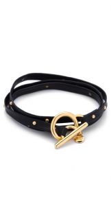 Gorjana Graham Leather Wrap Bracelet with Studs