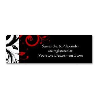 Black/White/Red Swirl Gift Registry Insert Cards Business Card  Business Card Stock 