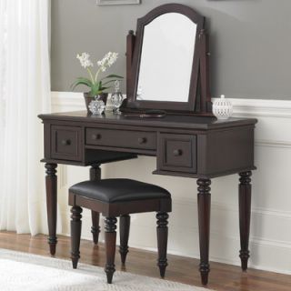 Powell Antique Black Vanity Set with Mirror
