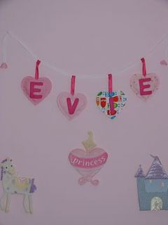 personalised heart shaped bunting by eebees knits