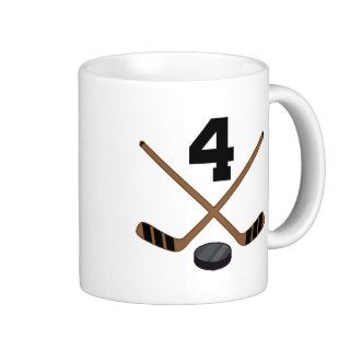 Ice Hockey Player Jersey Number 4 Gift Mug