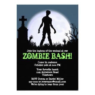 Zombie Bash Halloween Party Personalized Invitation