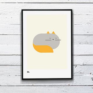 fat cat print by hellosatveer