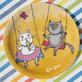 boo bunny child's melamine plate by cou cou