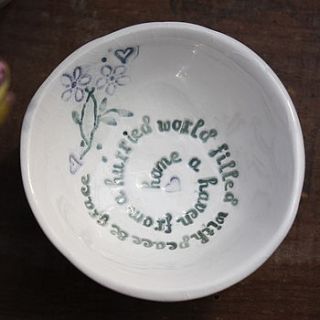 'home is a haven' bowl by corn kist ceramics