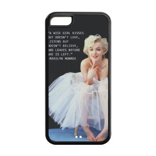 Customize A WISE GIRL KISSES BUT DOESN'T LOVE, LISTENS BUT DOESN'T BELIEVE, AND LEAVES BEFORE SHE IS LEFT.   Marilyn Monroe Waterproof Plastic and TPU Cases for Iphone 5C (Cheap IPhone5),Back case Cell Phones & Accessories