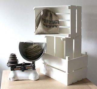 handmade farm style stackable crates by vintage betty