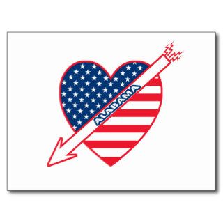 Alabama Patriot Flag Heart Post Card