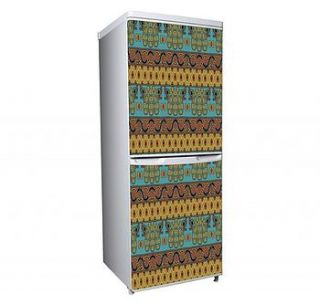 aztec pattern five vinyl refrigerator cover by vinyl revolution