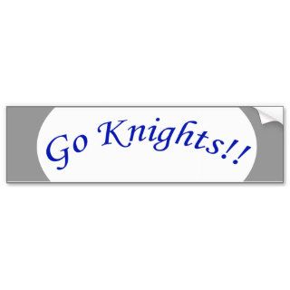 Go Knights Curved Blue Text Bumper Sticker