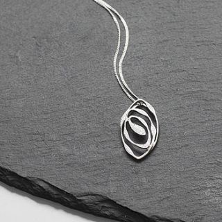 contemporary swirl crystal necklace by queens & bowl