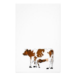 Mother Cow with Calf Customized Stationery