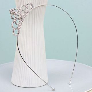 tilted crown crystal hairband by lisa angel wedding