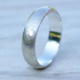 men's hammered silver ring by lilia nash jewellery