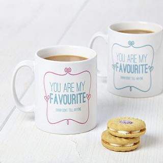 'you are my favourite' typography design mug by supercaliprint