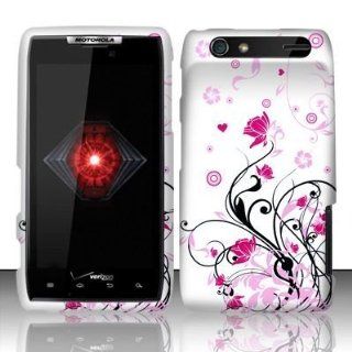 TOOGOO For Motorola Droid Razr Xt912 (Verizon) Rubberized Design Cover   Pink Vine Cell Phones & Accessories