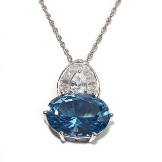 Victoria Wieck 8.99ct Absolute™ Faceted Simulated Aquamarine Pendant with