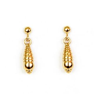 gold cocoon earrings by strange of london jewellery