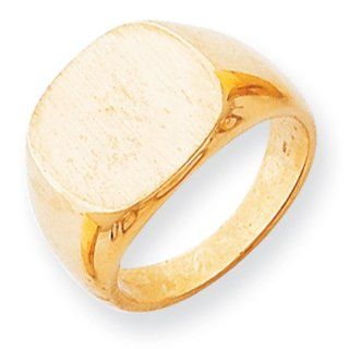 14k Yellow Gold Men's Signet Ring. Gold Weight  13.15g. 15mm x 13.5mm face Jewelry