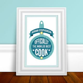 personalised best cook print by a is for alphabet