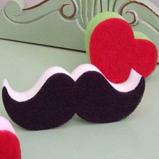 moustache & heart kitsch scourers by ava mae designs