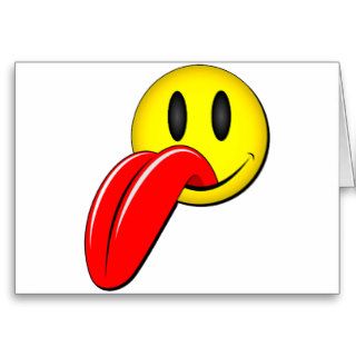 Happy Face Tongue Greeting Cards