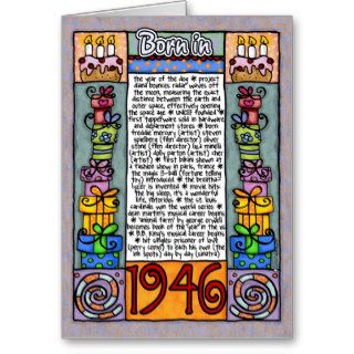 Fun Facts Birthday   Born in 1946 Greeting Card