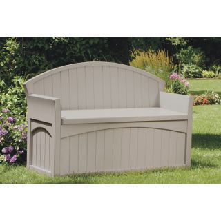 Suncast Patio Bench – With 50-Gallon Storage Compartment, Model# PB6700  Benches