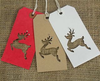 six handmade christmas reindeer gift tags by yatris home and gift