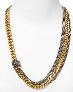 Giles & Brother Mixed Curb Chain and Chaton Bead Necklace, 24"'s