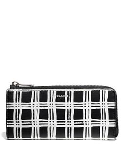 COACH Bleecker Slim Zip Wallet in Black And White Print Coated Canvas's