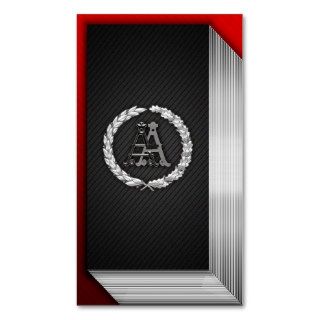 [154] AA  Monogram [Silver] Business Card Templates