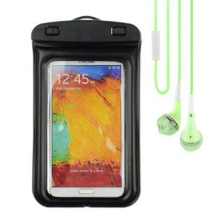 Black waterproof Pouch bag for Sony Xperia Z1 / Xperia Z2 /Xperia Z L36h / Xperia Z1 L39h and more SONY smartphone + VanGoddy Headphone with MIC , Green Cell Phones & Accessories