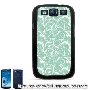 Pastel Green Damask Print Retro Samsung Galaxy S3 i9300 Case Cover Skin Black Cell Phones & Accessories