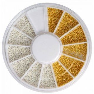 Fast shipping + Free tracking number , Nail Art Rhinestone Deco , Bead Nail Art Rhinestones White and Golden , Each color Come with wheel box Cell Phones & Accessories