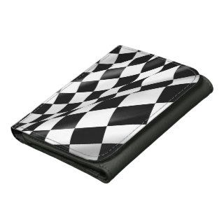 Modern Black White Checkered Flag Chequered Flag Wallet