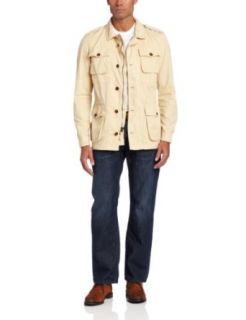 Faconnable Tailored Denim Men's Field Jacket, Light Honey, X Large at  Mens Clothing store