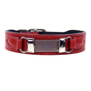 Hartman & Rose Barclay Dog Collar, 16 to 18 Inch, Ferrari Red  Pet Collars 