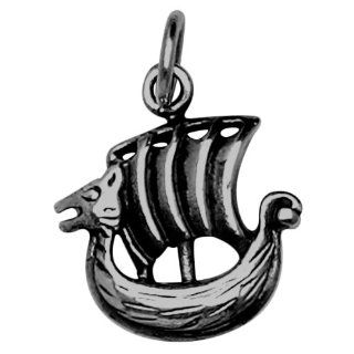 Sterling Silver Viking Ship Norse Pendant Women's Men's Jewelry Jewelry