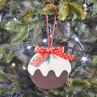 three christmas pudding decorations by pippins gifts and home accessories