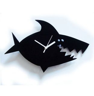 shark wall clock by flaming imp